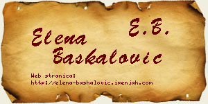 Elena Baškalović vizit kartica